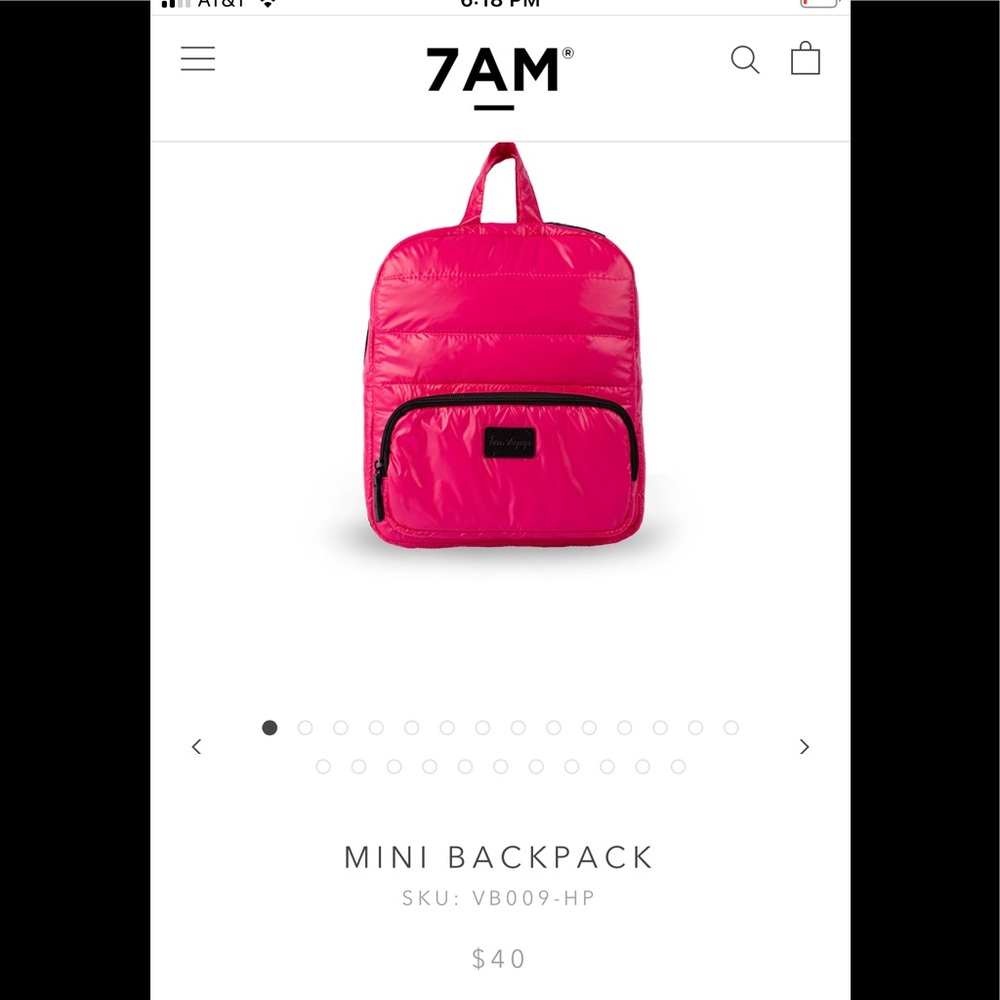New Hot Pink Puffy Mini Backpack